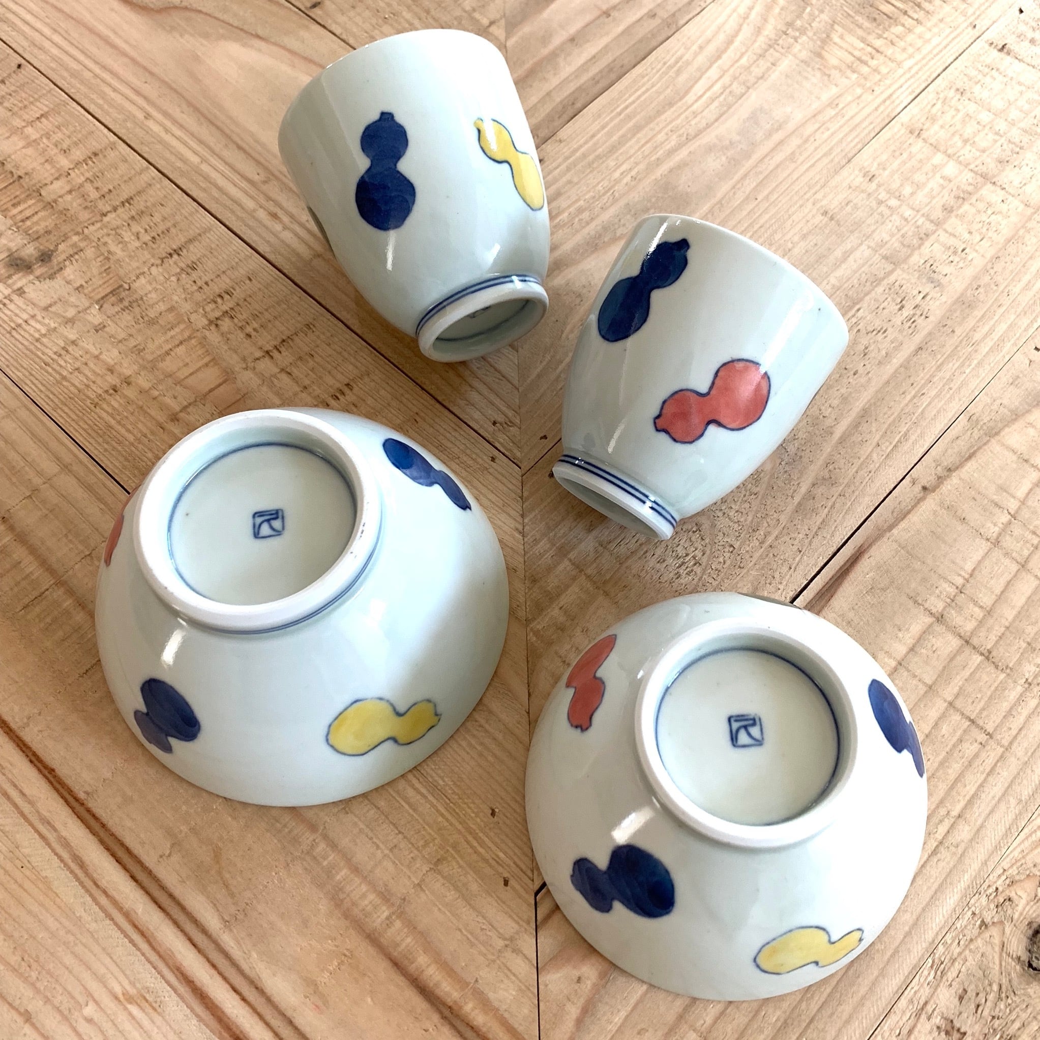 SALE】いろどり瓢箪 ご飯茶碗 湯呑《デッドストック》S2 | 24to3［西富