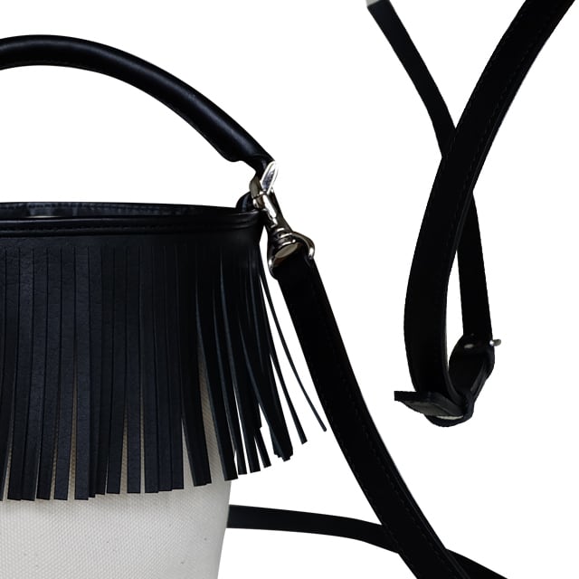 Fringe Bucket Bag/black | ayako