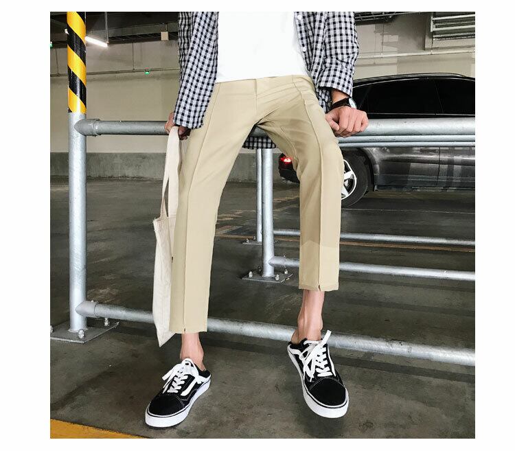 全3色 テーラードパンツ カジュアル ストレート 薄手 無地