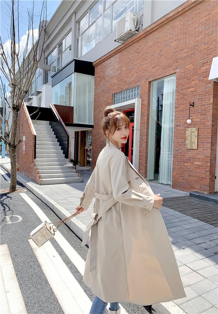 穿いた瞬間、幸せ 早い者勝ち ダブルボタン トレンチコート ダブルボタン 中・長セクション