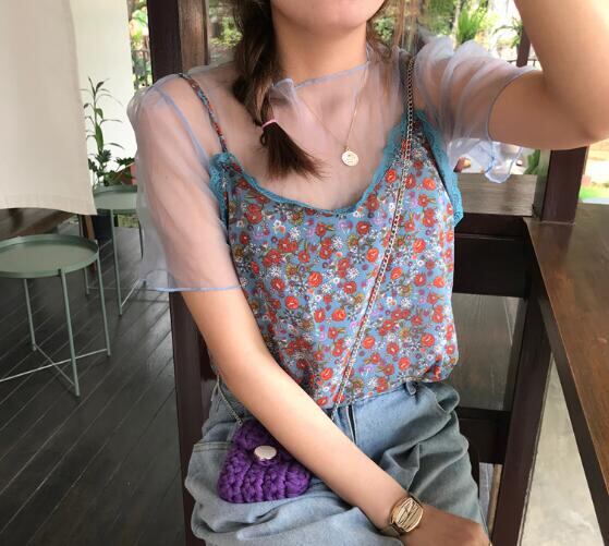 新作 レディース トップス Tシャツ ブラウス 半袖 シースルー メッシュ