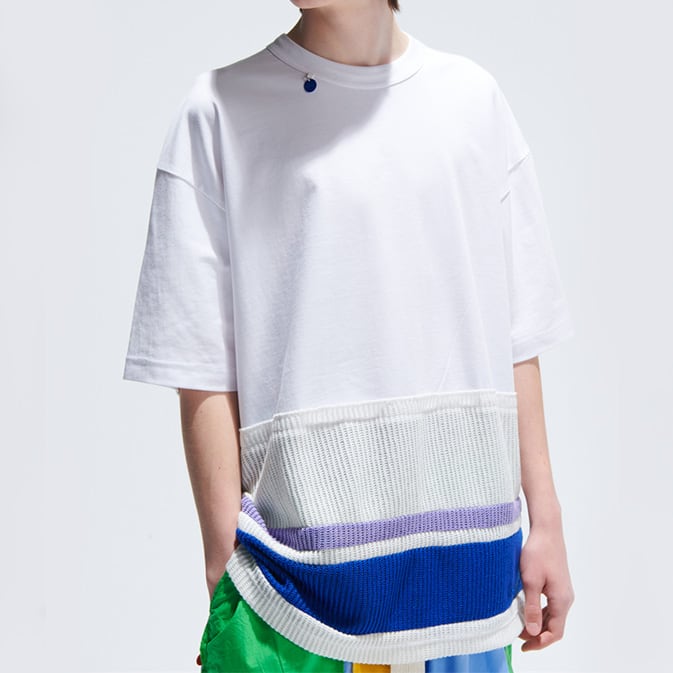 ★STRIPE COLOR CONTRAST STITCH PENDANT T(unisex)　　　A0606