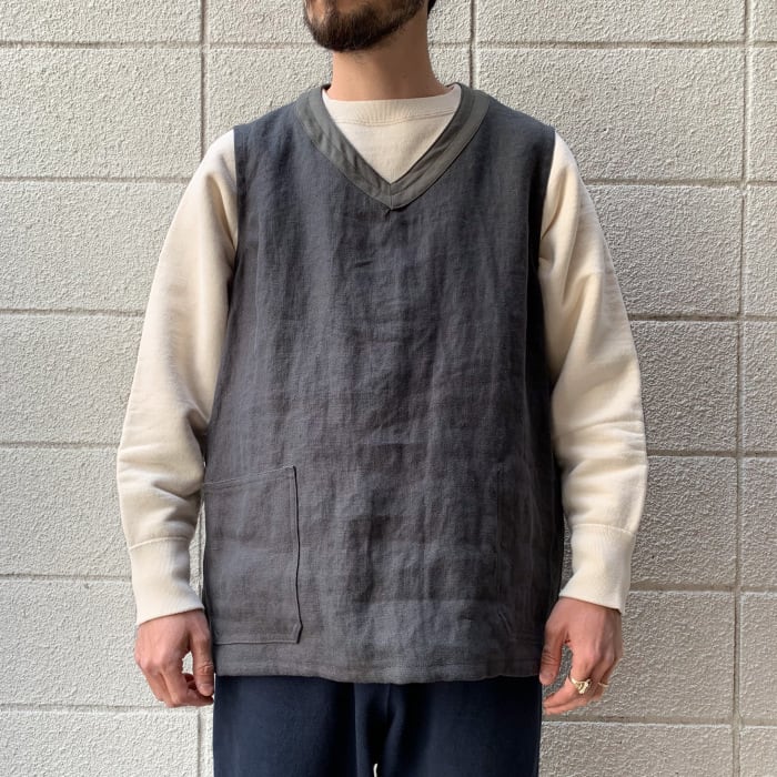 Nigel Cabourn / FRENCH HOSPITAL VEST REVERSIBLE - LINEN (ナイジェルケーボン フレンチ  ホスピタルベスト リバーシブル リネン)