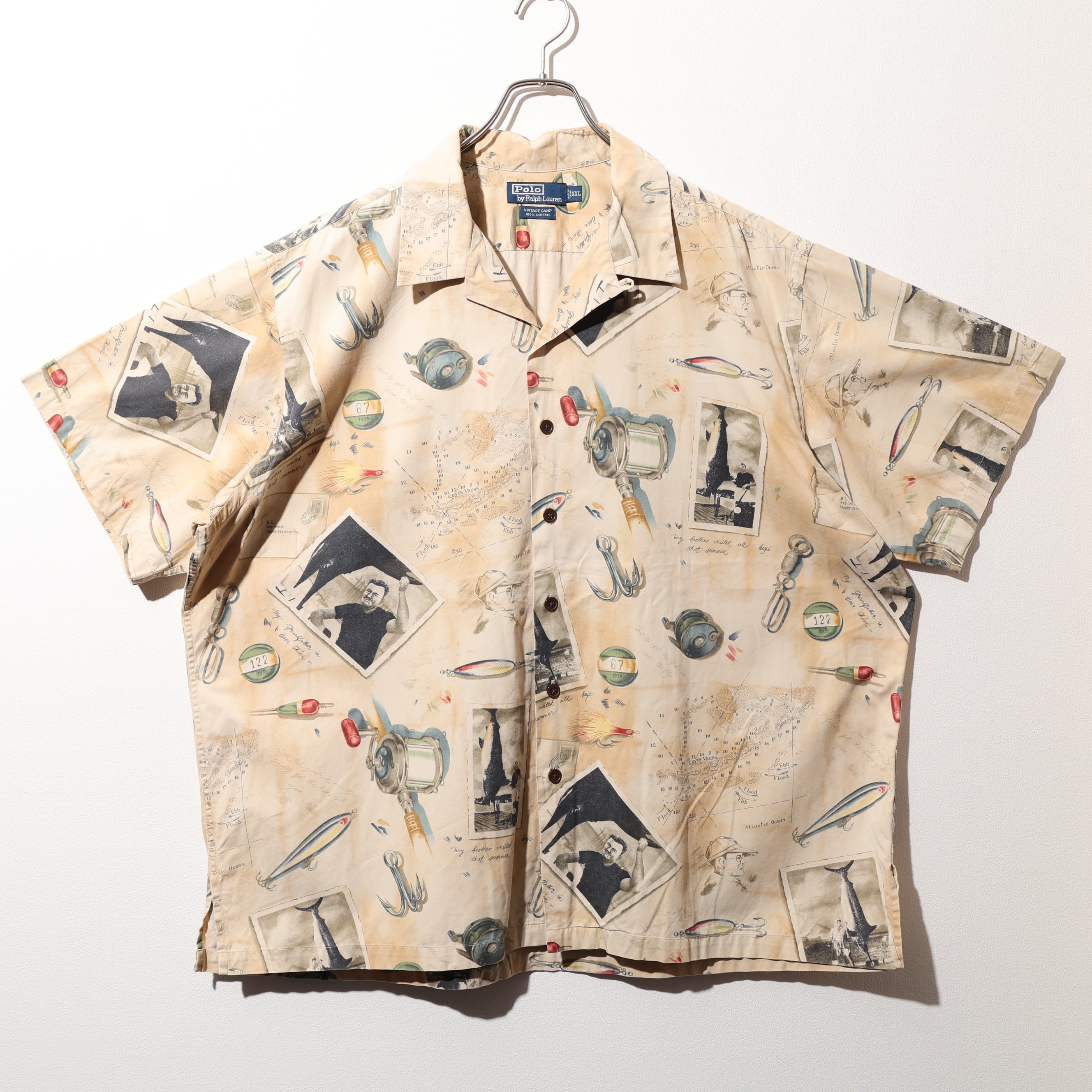 【希少】ポロラルフローレン 開襟シャツ ヘミングウェイ 90s ralphlauren vintage camp ヘミングウェイ 開襟シャツ