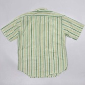 Henry Cottn's ヘンリーコットンズ ラインストライプ柄 半袖シャツ サイズ 41 /緑/グリーン/メンズ