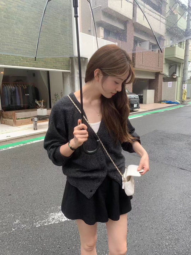 (OUNCE) raccoon brush cardigan / 3color