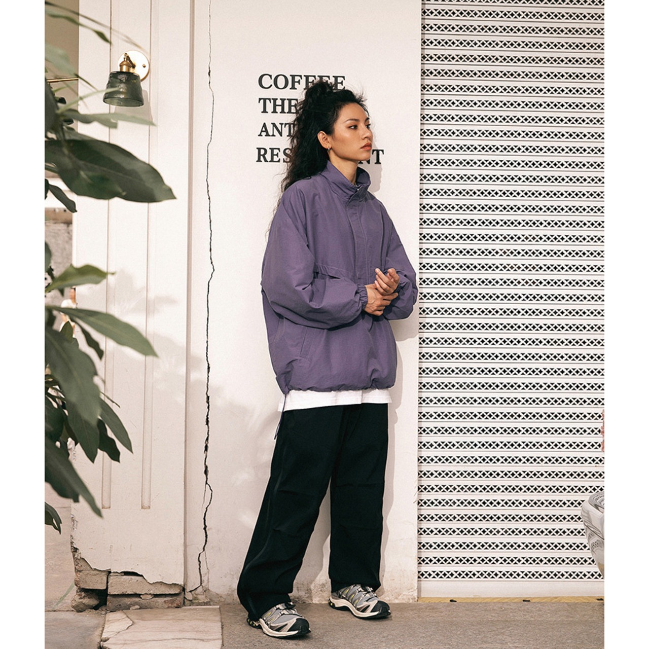 ストリート ハーフジップ防水ジャケット T751