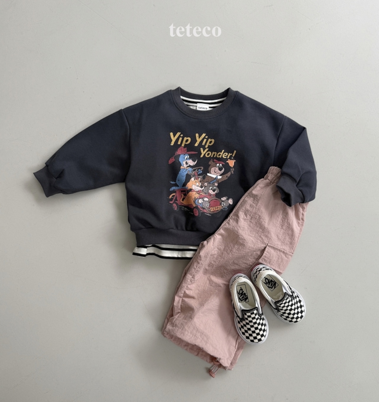 【取寄】teteco ビンテージMTM|秋服|韓国子供服| 26/AT