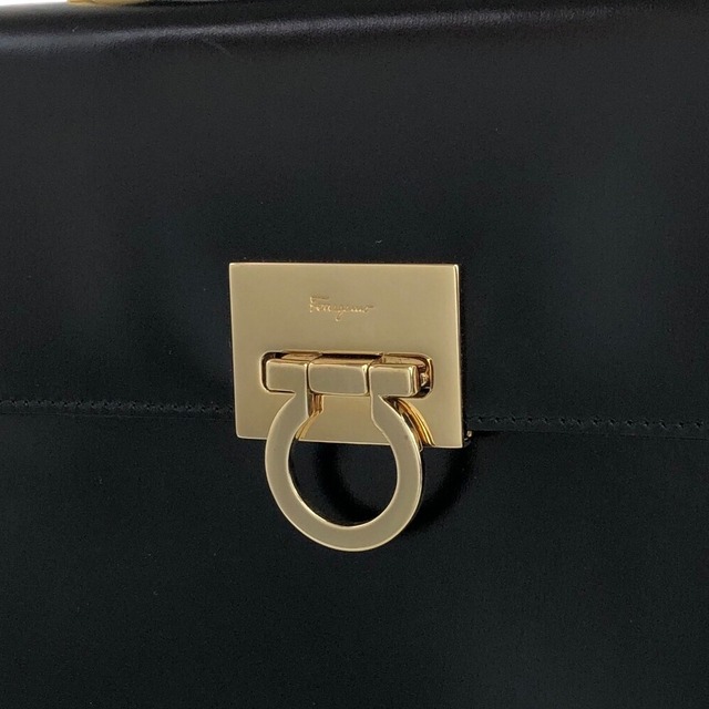 Salvatore Ferragamo サルヴァトーレ フェラガモ ショルダーバッグ ブラック ガンチーニ レザー 2way vintage ヴィンテージ オールド hybrtc