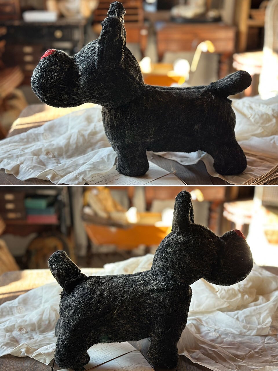 1940年代 黒い犬のぬいぐるみ テリア | Brocante de La Cocotte