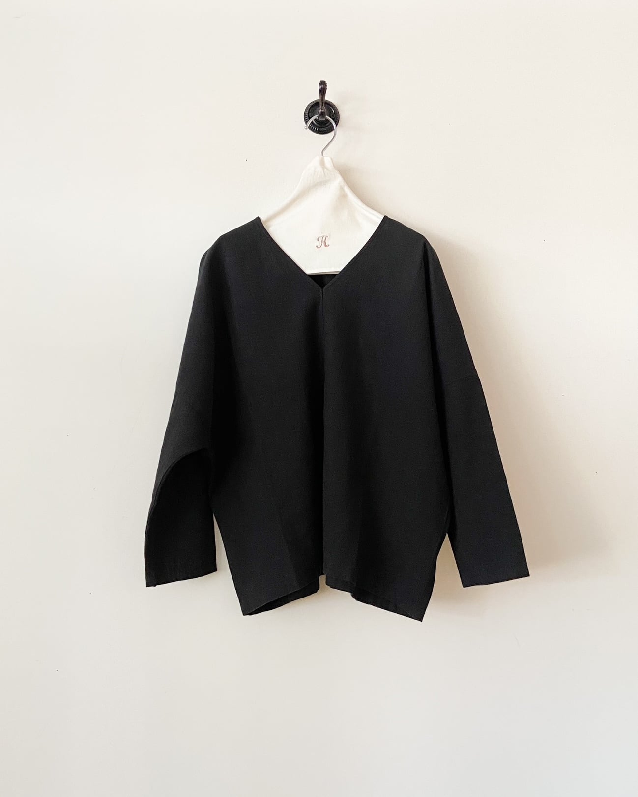 evam eva ウォーターリネンvネックプルオーバー water linen v neck pullover