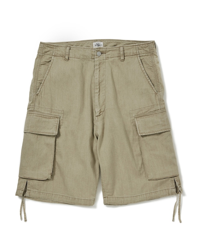 Just Right “WRM Denim Cargo Shorts” Beige