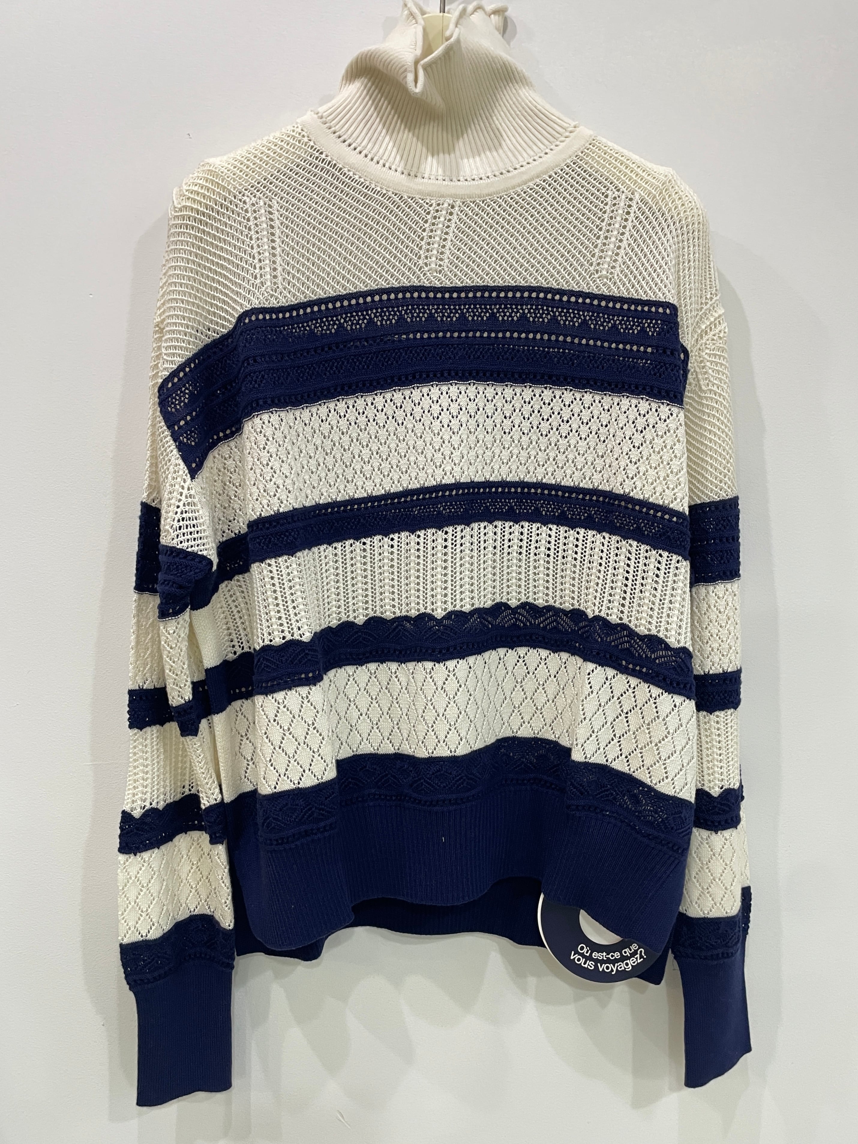 boussole <62F2-044> 12G Lace JQ BORDER PULLOVER