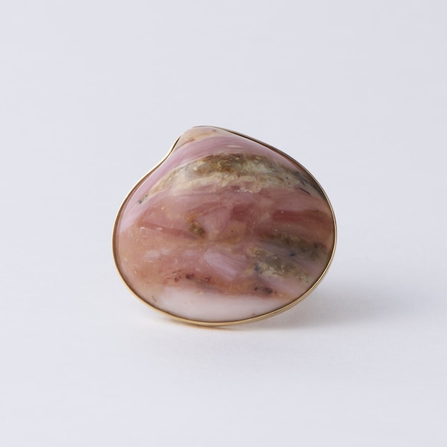 Shell ring / Pink Opal x 18KYG
