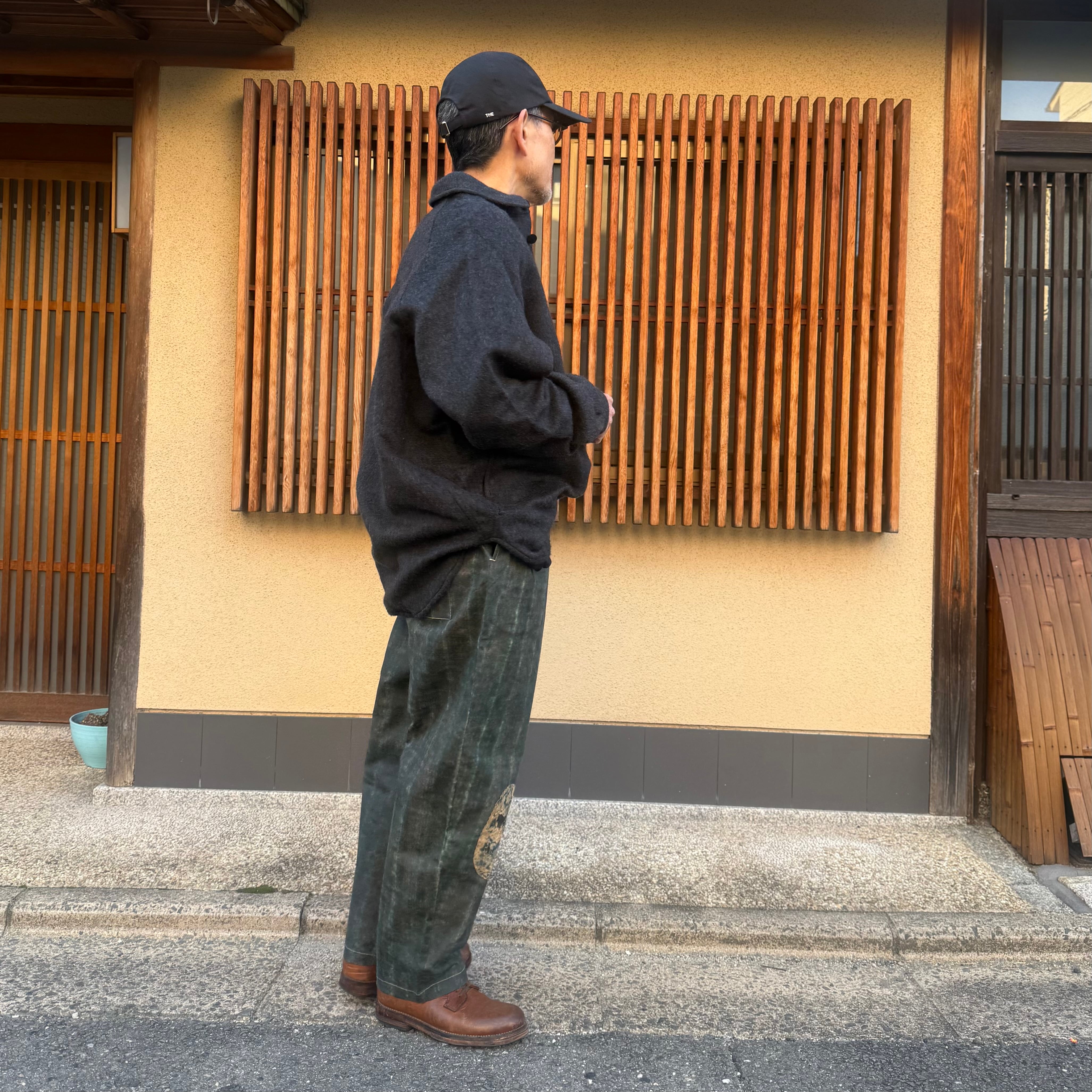 MITTAN SH-108 ウールシルクキャメルシャツ 濃灰 | Routes*Roots