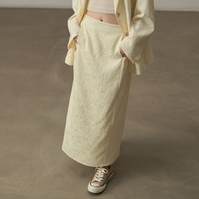 jacquard i-line long skirt L0284