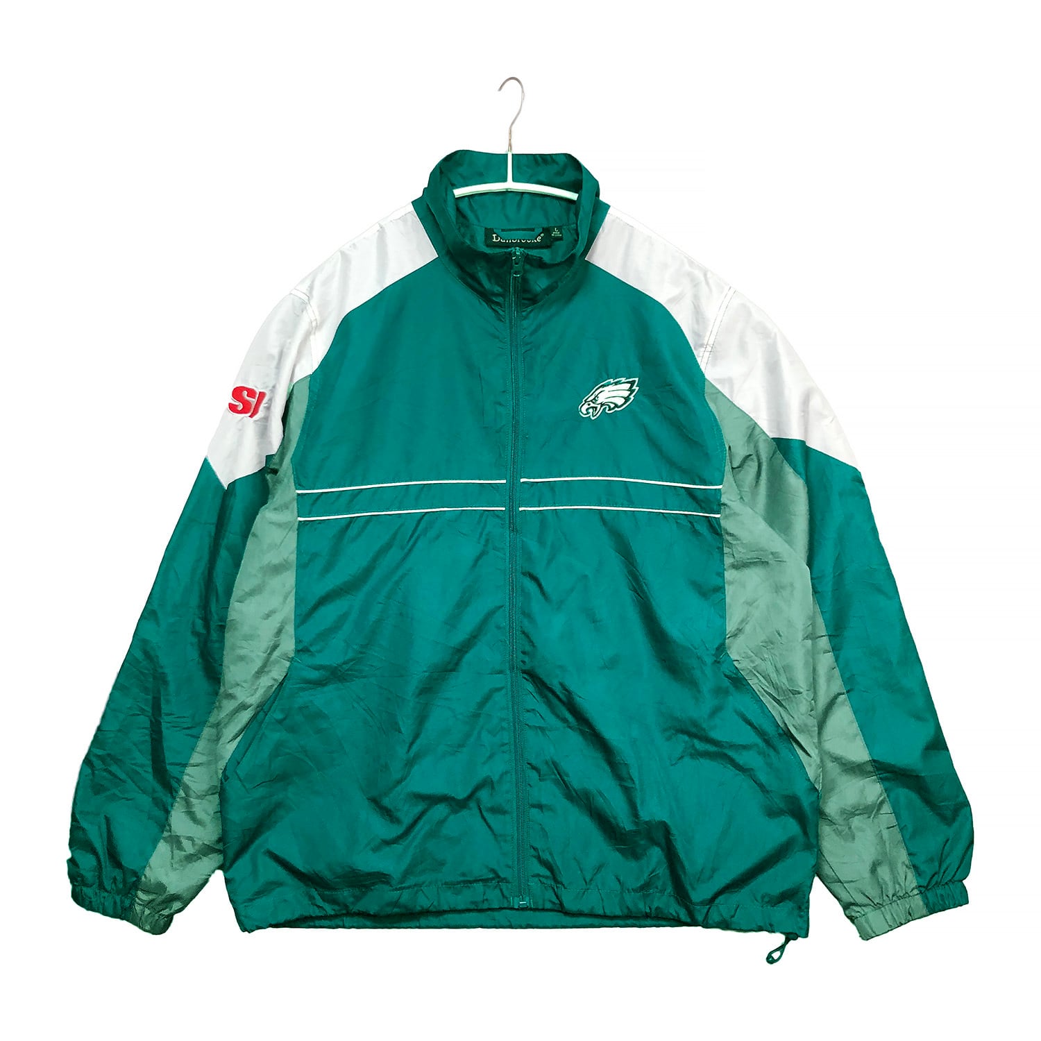 【希少】リーボック ナイロンジャケット 90s 中綿 緑 刺繍ロゴ ブルゾン