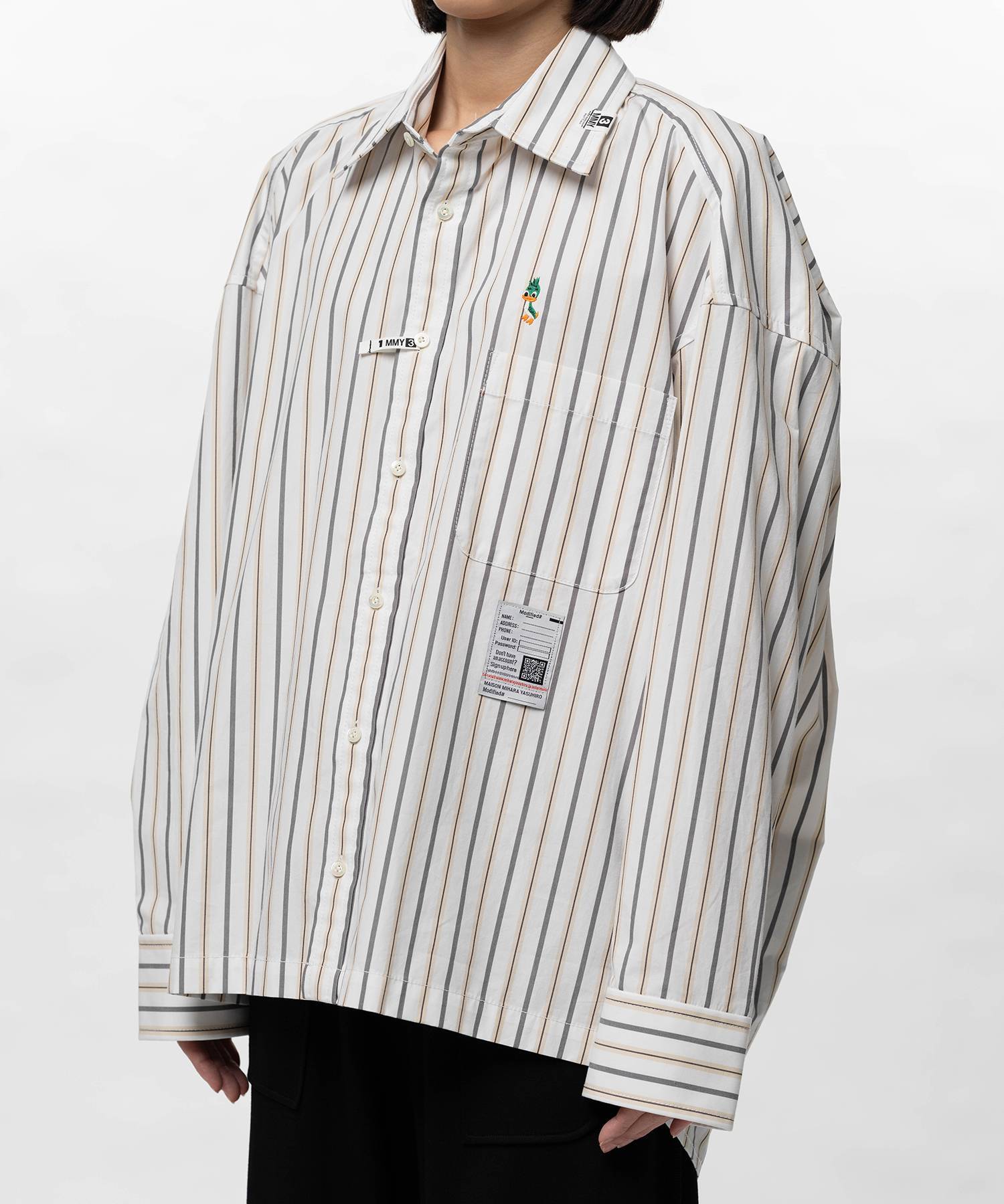 Maison MIHARA YASUHIRO/Leon Embroidery Stripe Shirt | FOUNTAIN