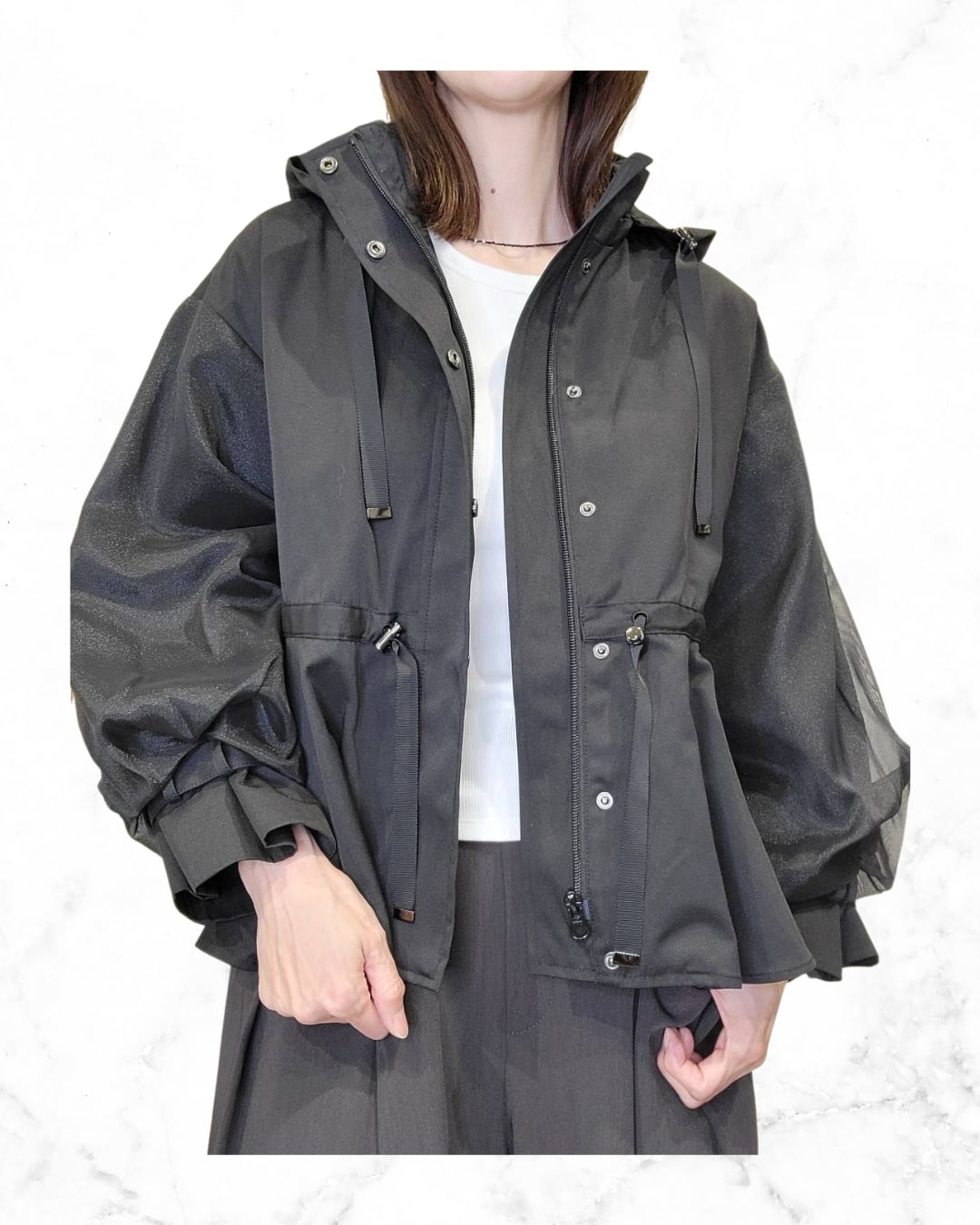 ボリュームスリーブフーディーブルゾン T5716JS プライオリティ