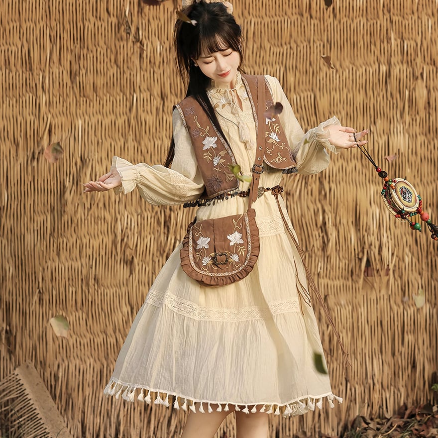 ゴスロリ通販 With U 中華ロリィタ 森ガール 春 秋服 セットアップ 3点