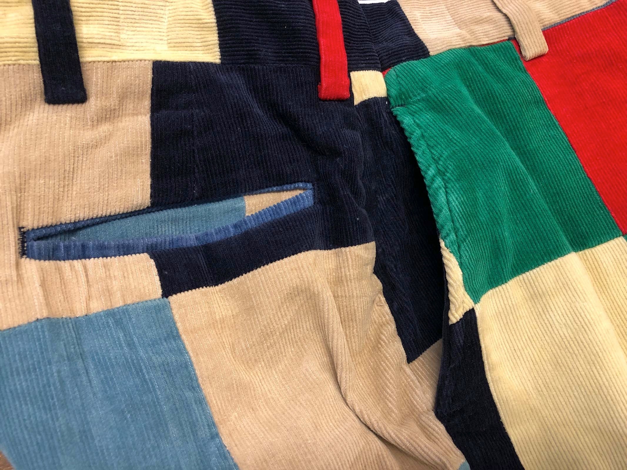 60s パッチワーク コーデュロイ スラックス パンツ 【W32.5 60s パッチワーク コーデュロイ スラックス パンツ 【W32.5