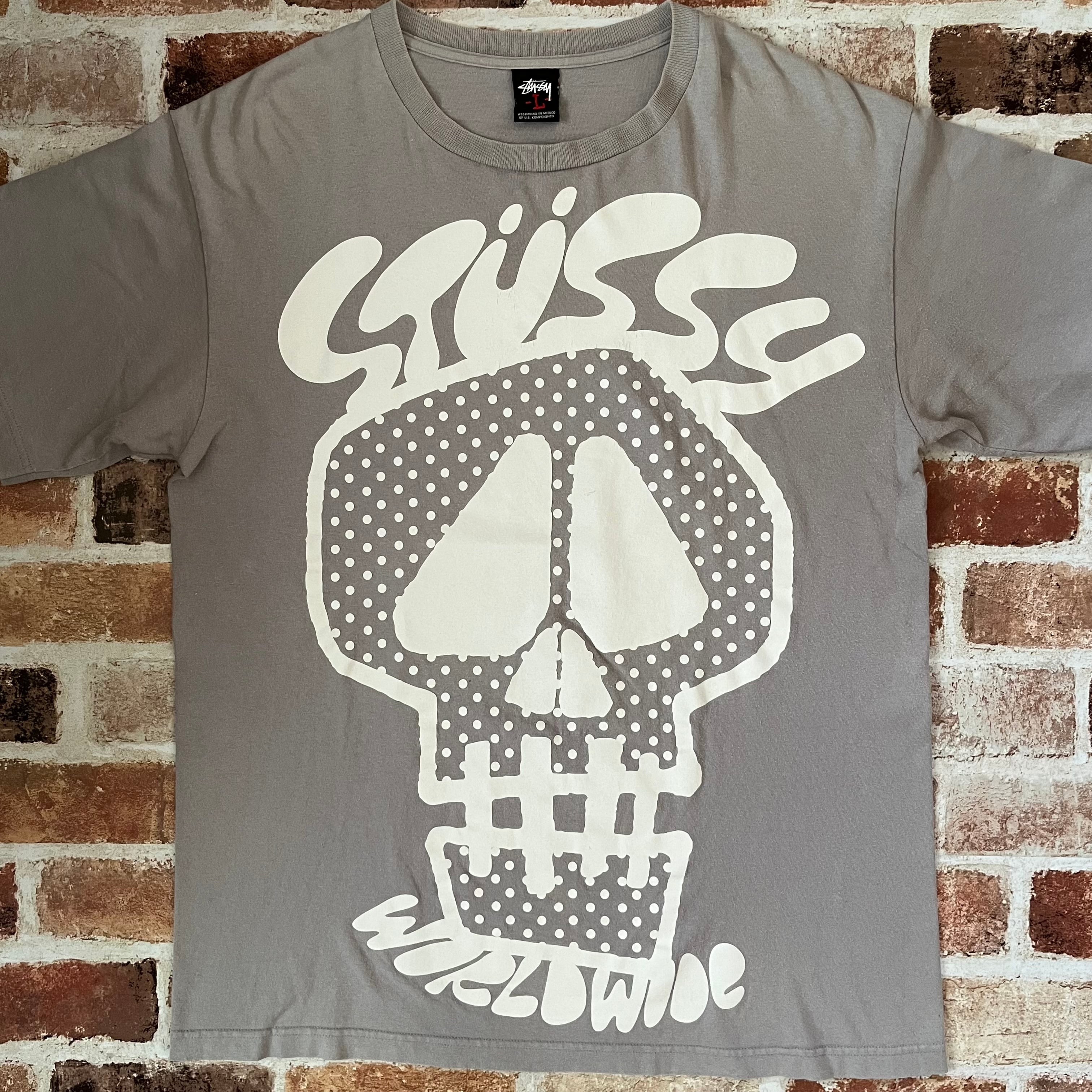 Stussy(ステューシー) 00S メキシコ製 スカル クルーネックTシャツ