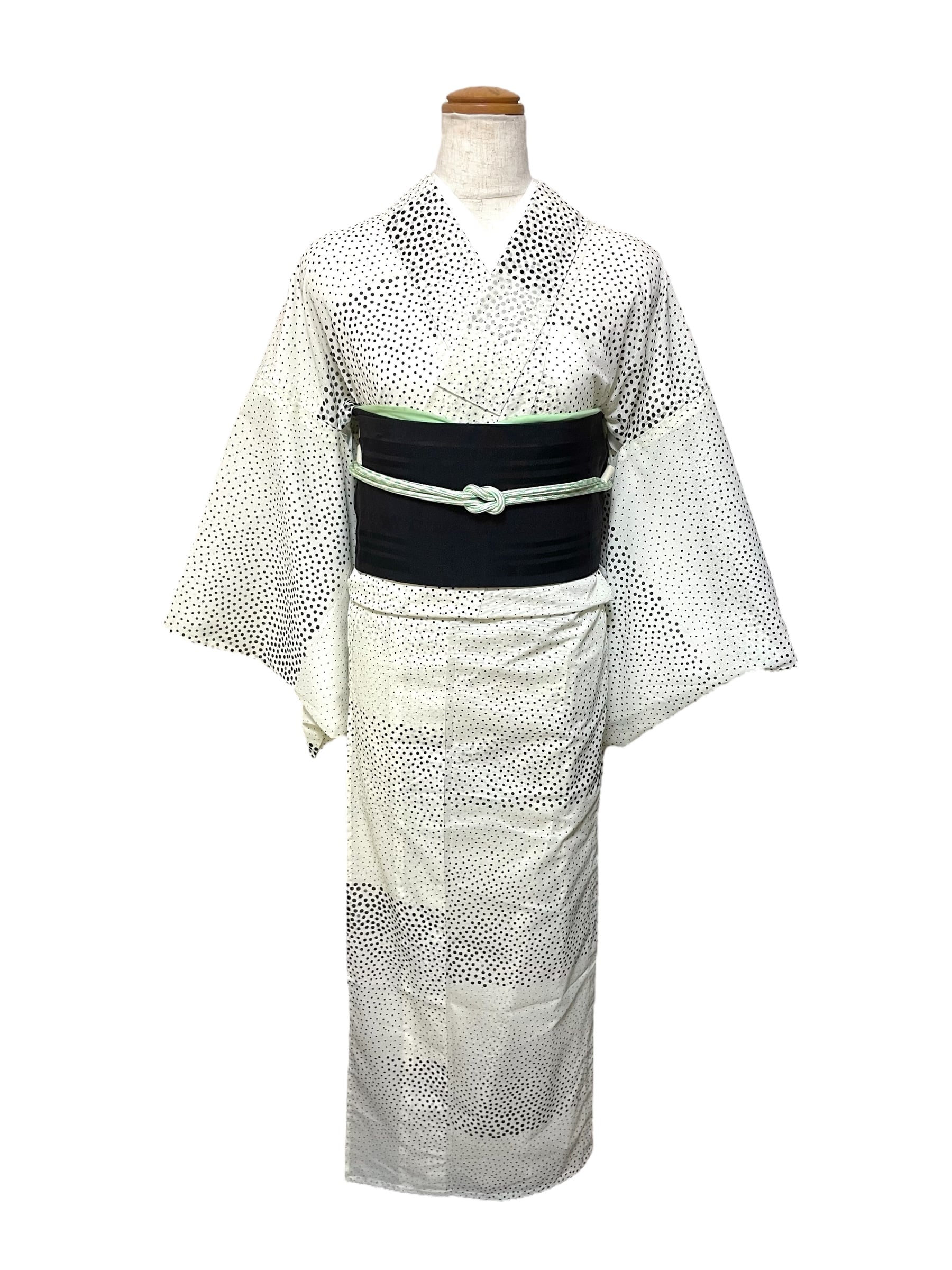 ふりふ カラー長襦袢 赤 朱色 水玉模様 長襦袢水玉模様