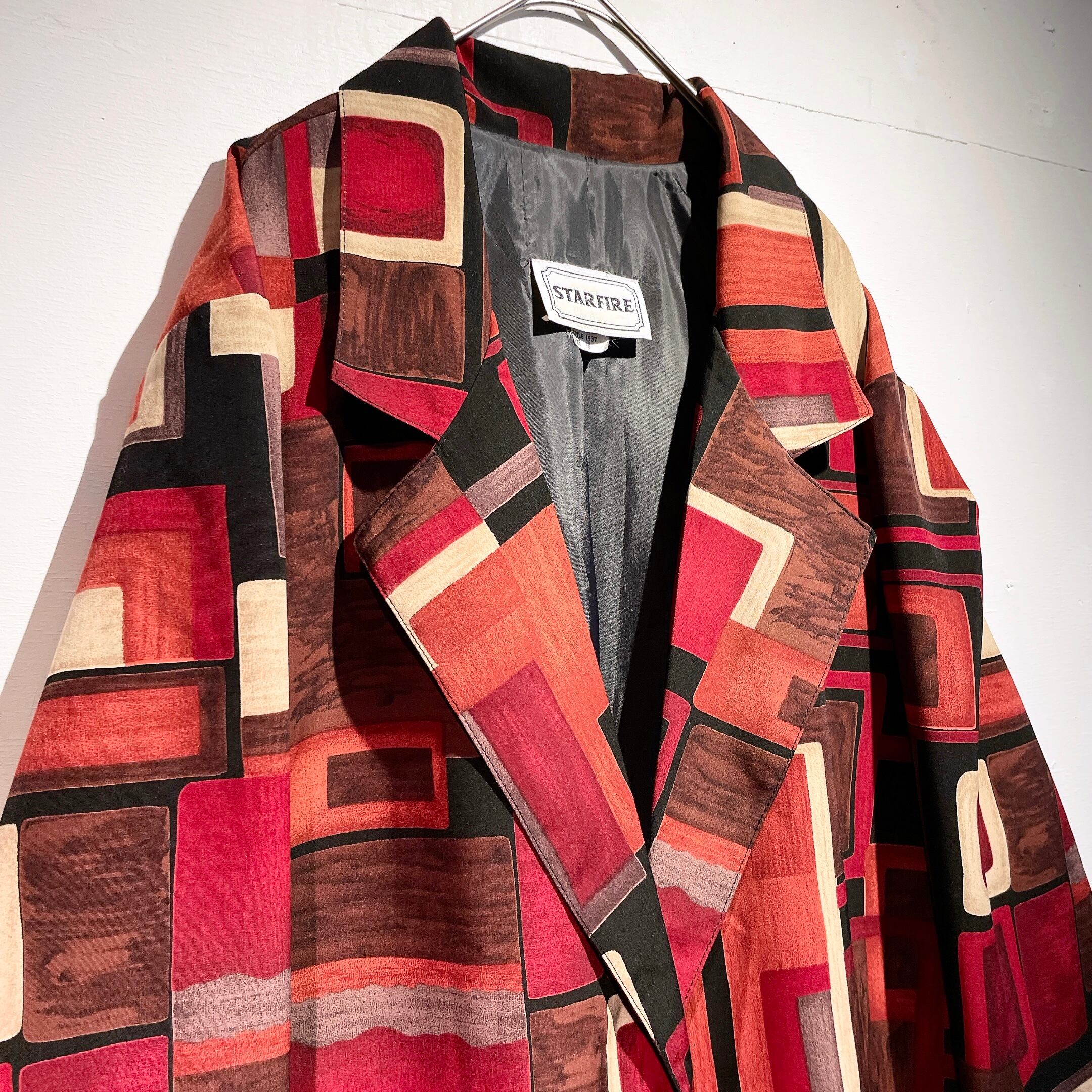 Dark contemporary art pattern design tailored jacket (made in Usa)