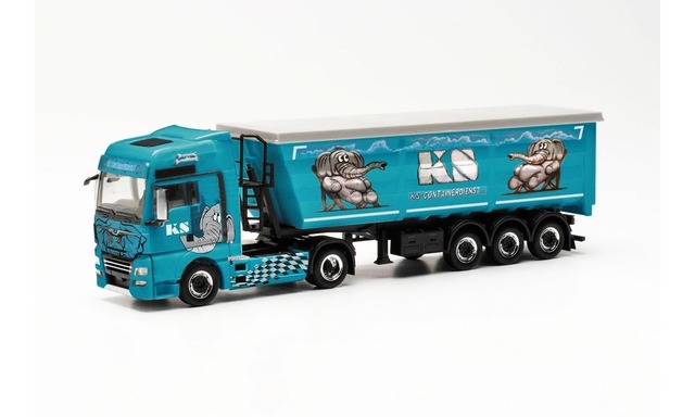 herpa / ヘルパ　Cars&Trucks 1/87 MAN TGX XXL Euro 6C スチール ダンプ セミトレーラー “KS Containerdienst”　HE316538