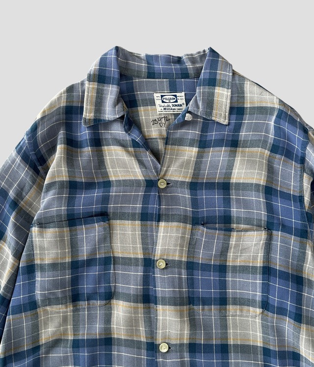 -PILGRIM- Vintage 60s M Opencollar Check Shirt