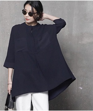 ダブルポケットシフォンシャツ◆2Collar【t-10798】