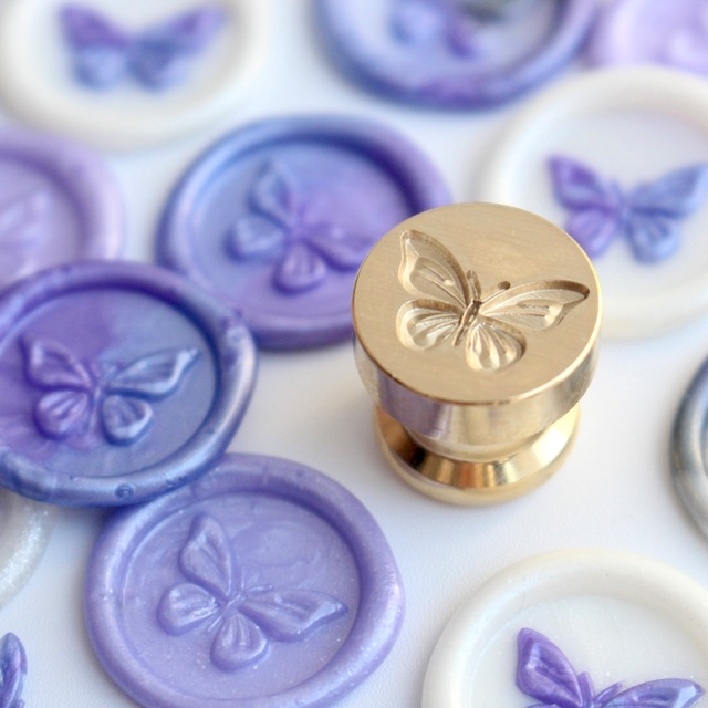 【エンボス】Wax seal stamp│Mini Butterfly【15mm】