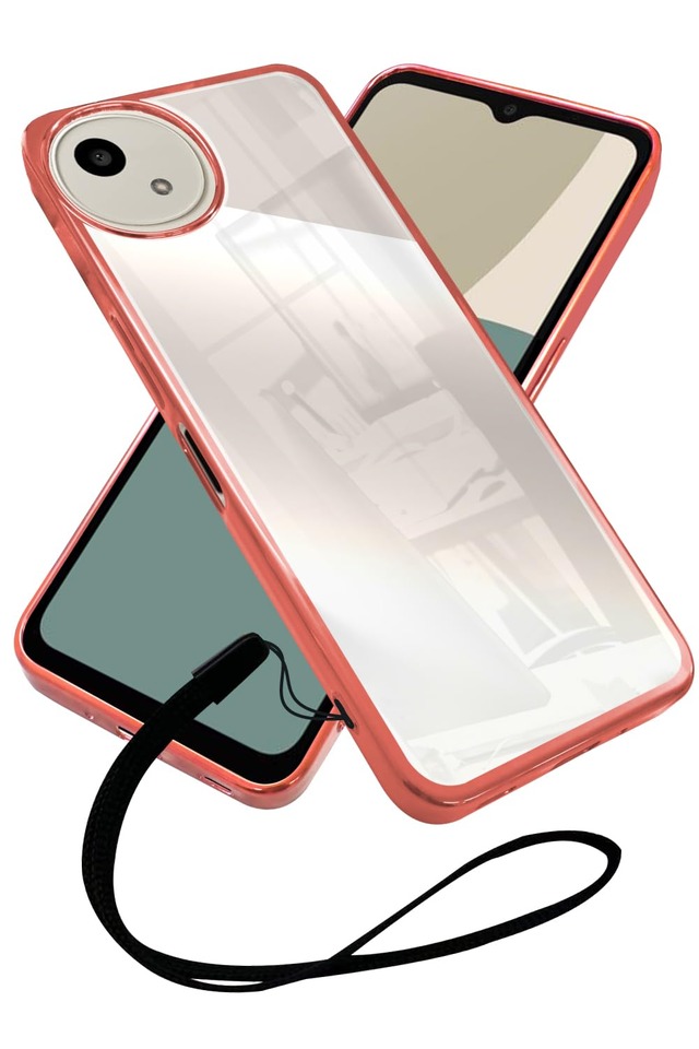 シズカウィル AQUOS wish4 クリアケース SH-52E ケース カバー サイドメッキ加工 クリア ケース ローズ×クリア 1個入り
