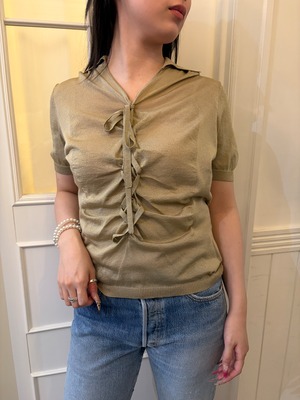 BURBERRY/ Vintage front lace up Tops (O)