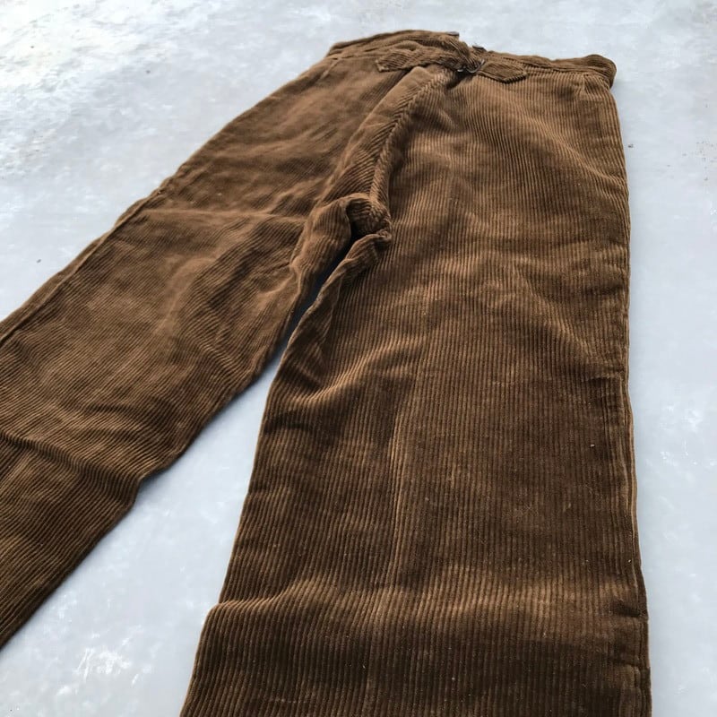 VINTAGE / ヴィンテージ  | 推定1950s～ | French Corduroy Pants フレンチワーク 太畝 コーデュロイ ワイド パンツ | ブラウン | メンズ