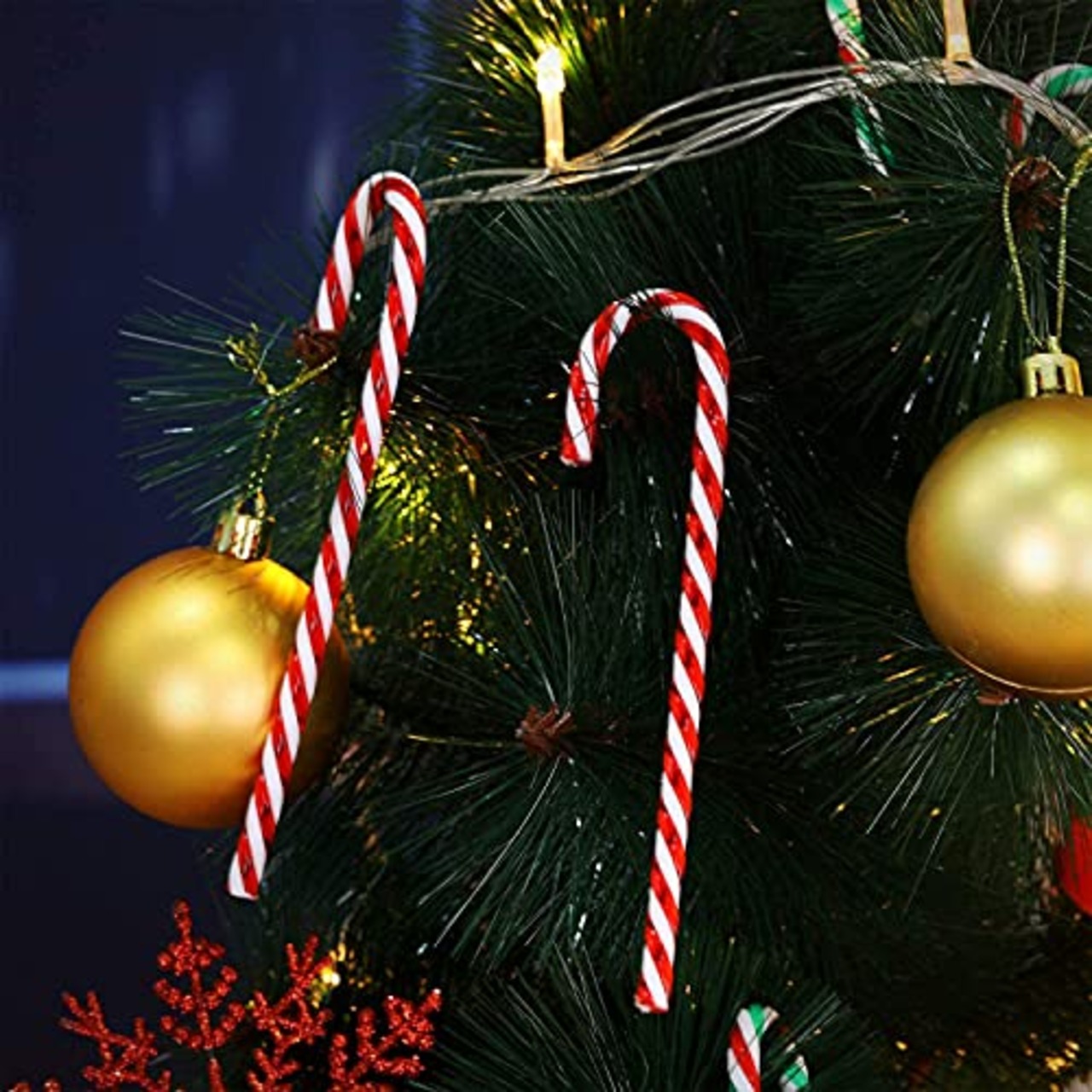 TAORAYO クリスマスオーナメント クリスマスツリー 飾り クリスマスのプラスチック製キャンディケイン candy canes ホリデーパーティーデコレーション用 18本入（赤と白）