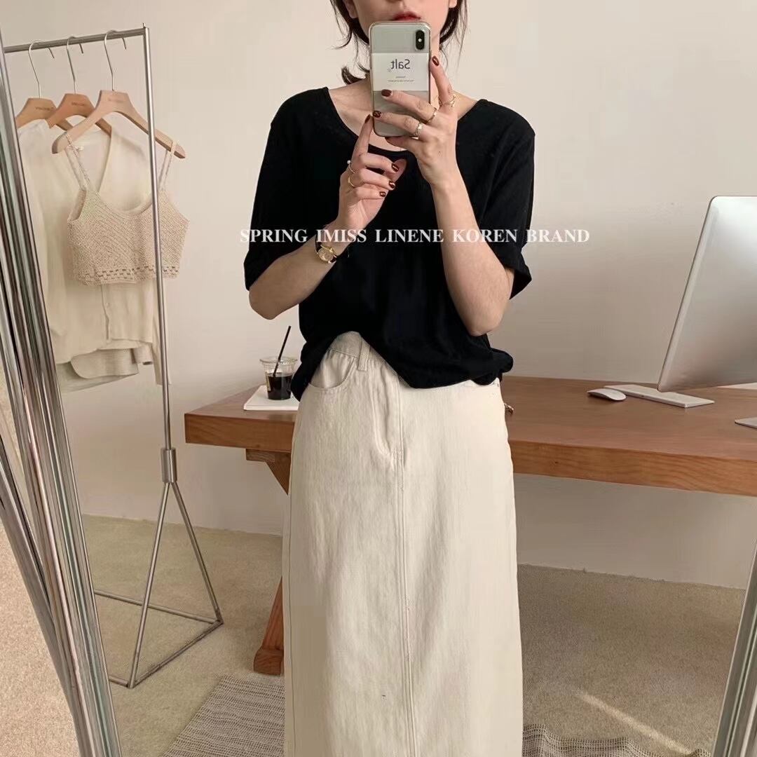 Uネックカットソー　AJ2205-627