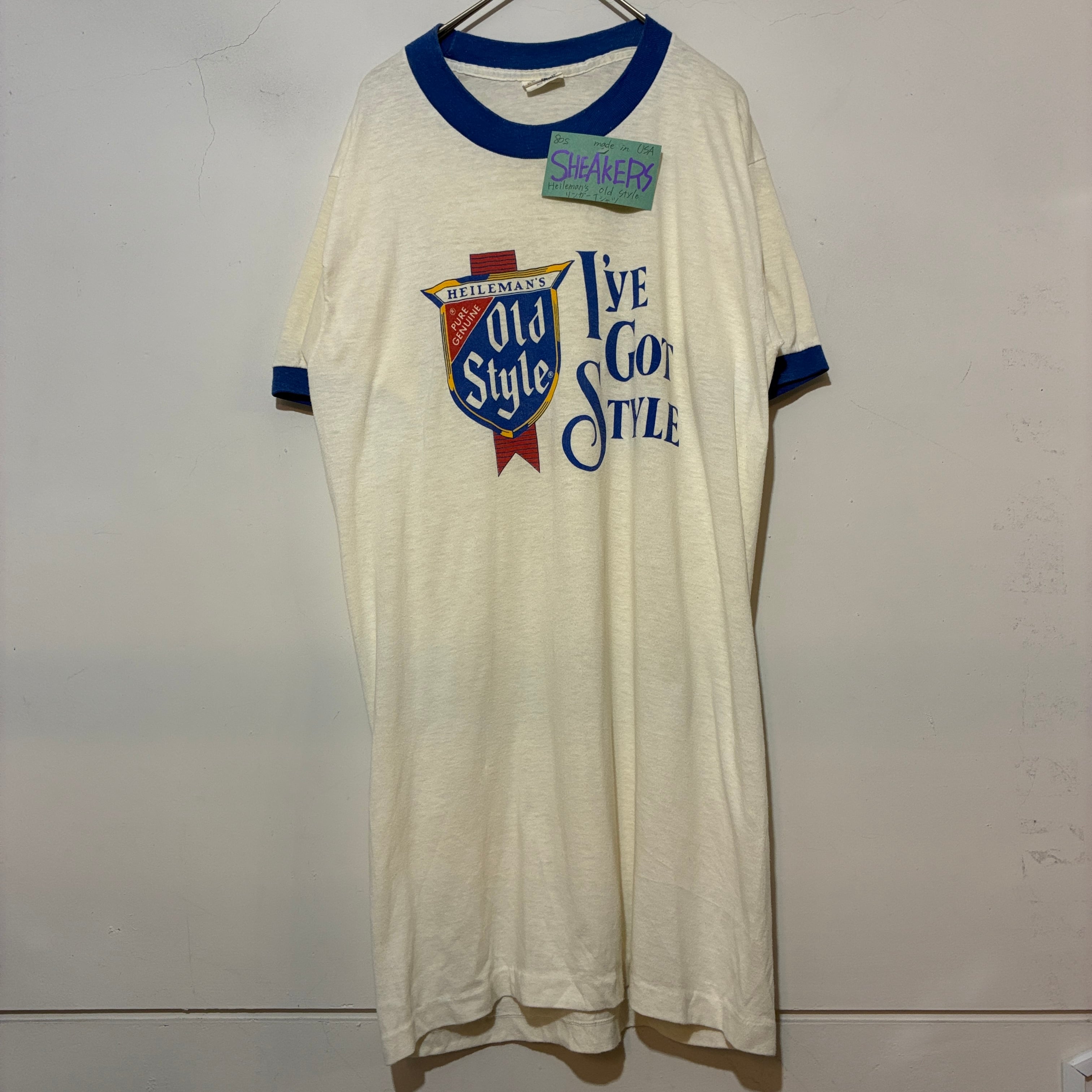 80s Made in USA SHEAKERS Heileman's Old Style リンガーTシャツ AKB