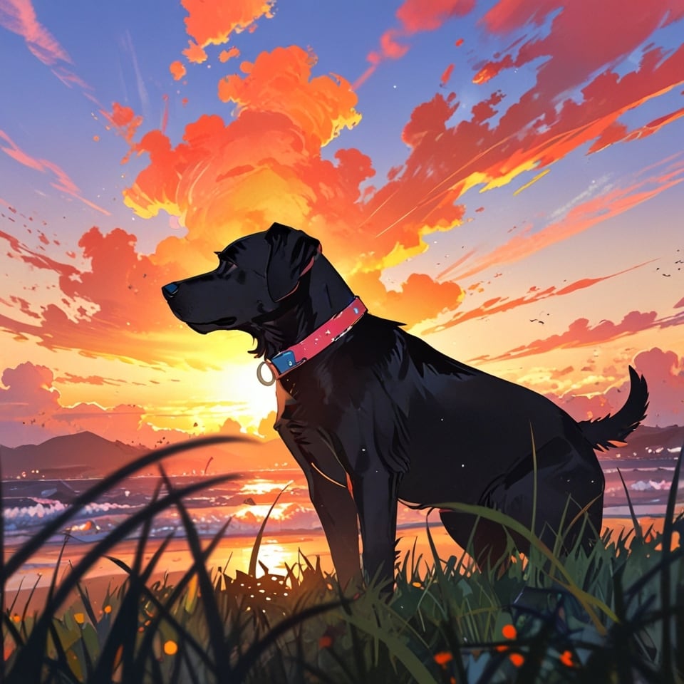 空を見上げる犬【AIイラスト】（20枚セット） | ImaginaryStock