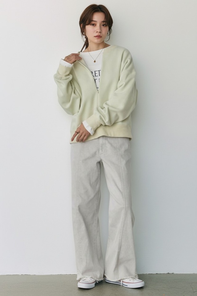 裏起毛ハーフジップスウェット