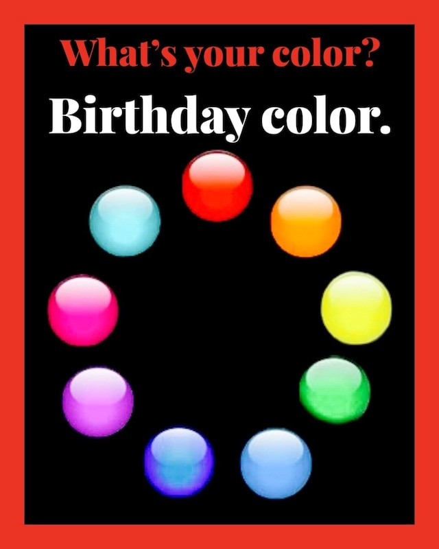 ＜お誕生日カラー診断＞生年月日から割り出す生まれた日の色の性格診断＜お誕生日カラーのチャーム付き＞