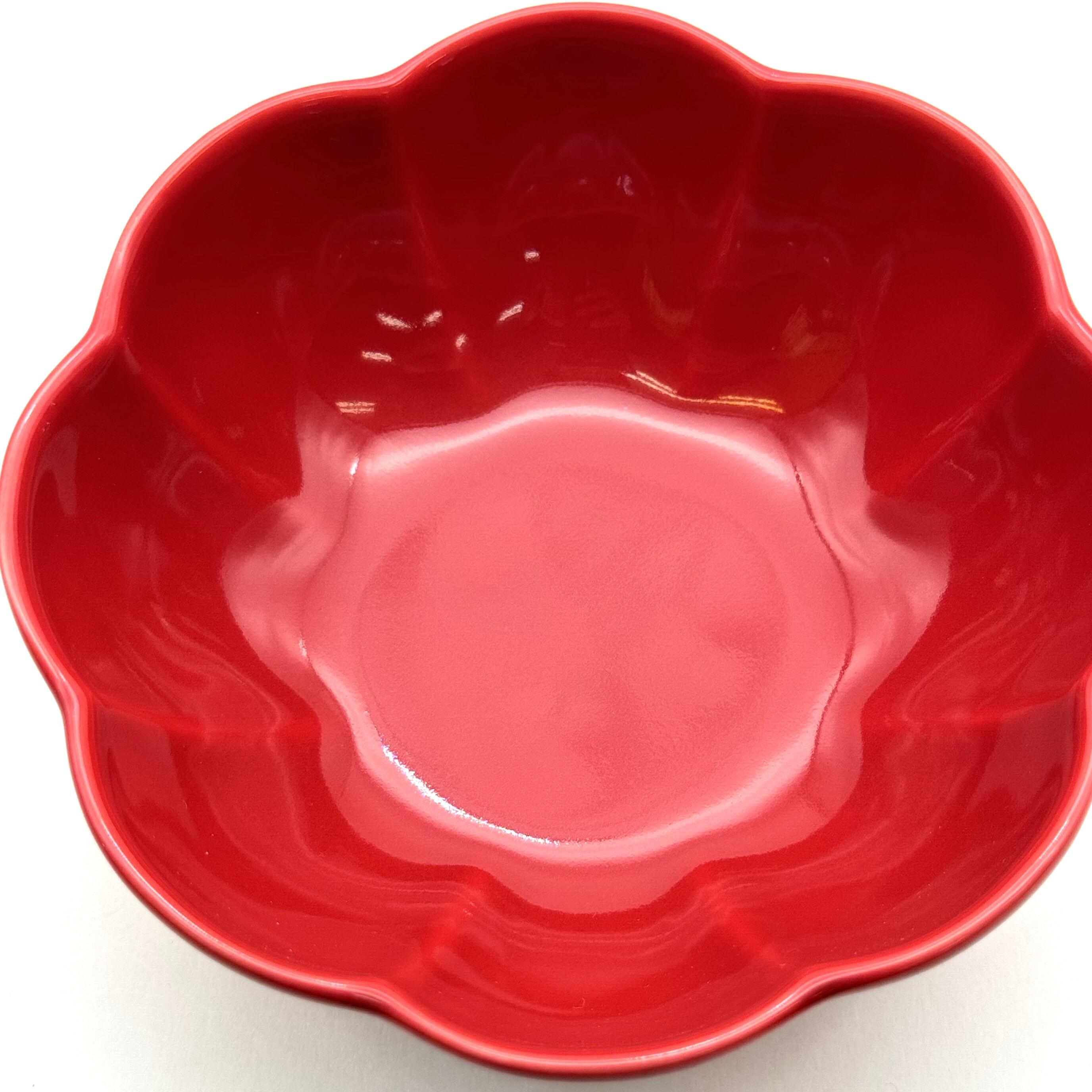 SALE】レッド 花形小鉢(廃盤) | 24to3［西富陶磁器オンラインストア