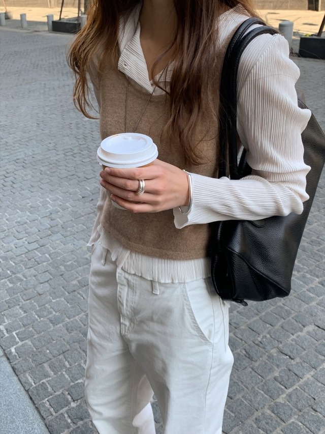 (予約) verveine / Amel Pleats Round Cardigan