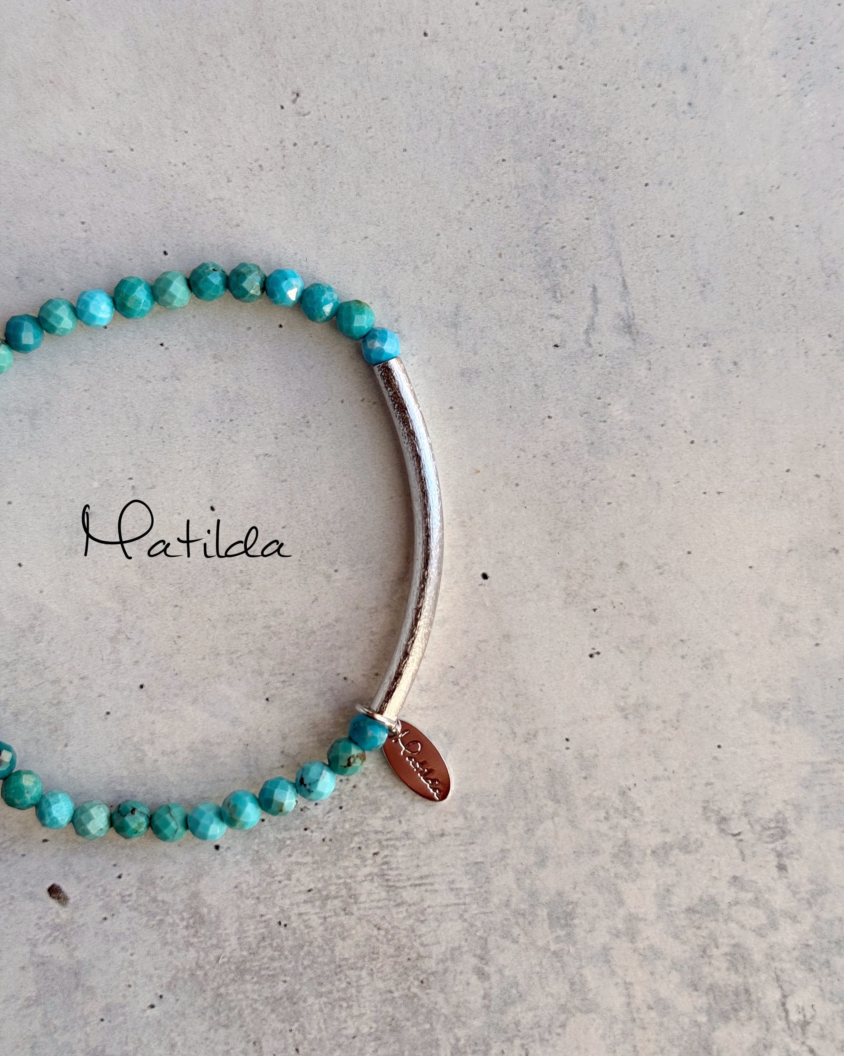 Tube & stone bracelet(ターコイズ)