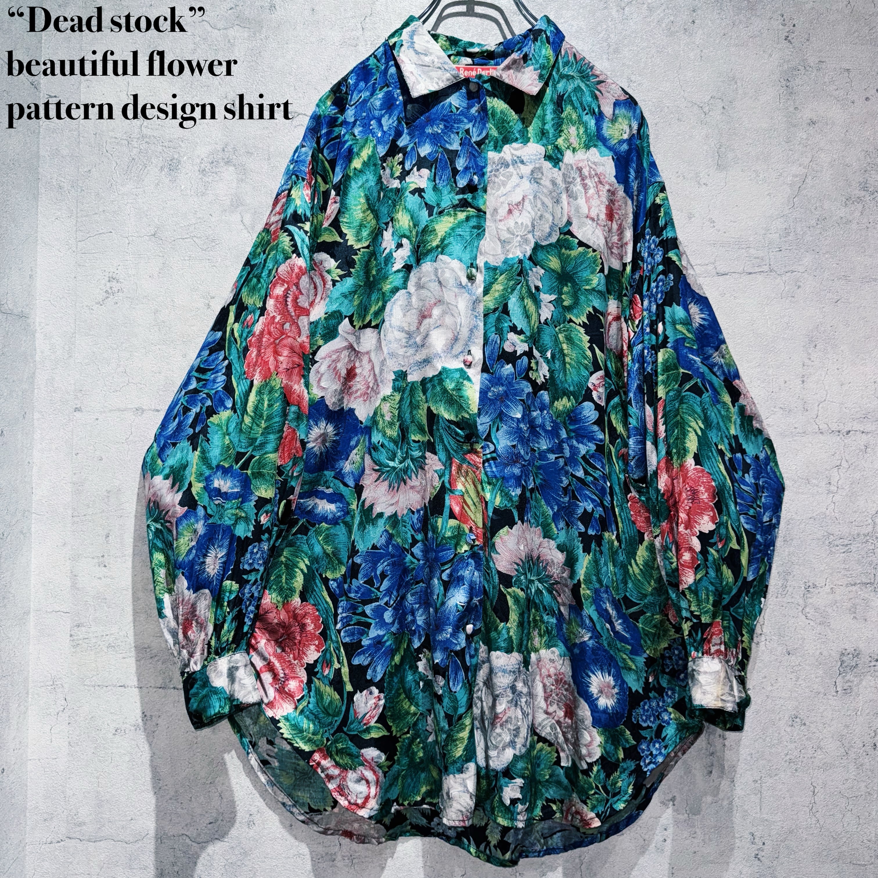“Dead stock”beautiful flower pattern design shirt