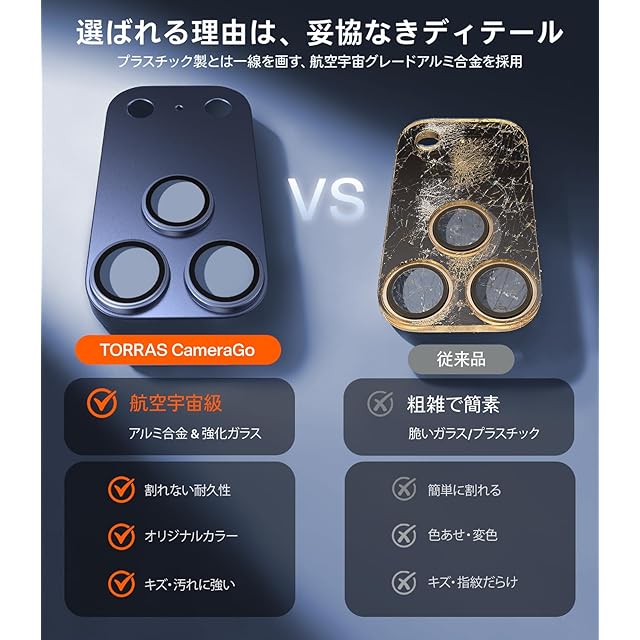 プロフ見てくださいでございますの 2026年春新開発】TORRAS For iPhone 17 Pro Max カメラ保護 全面保護