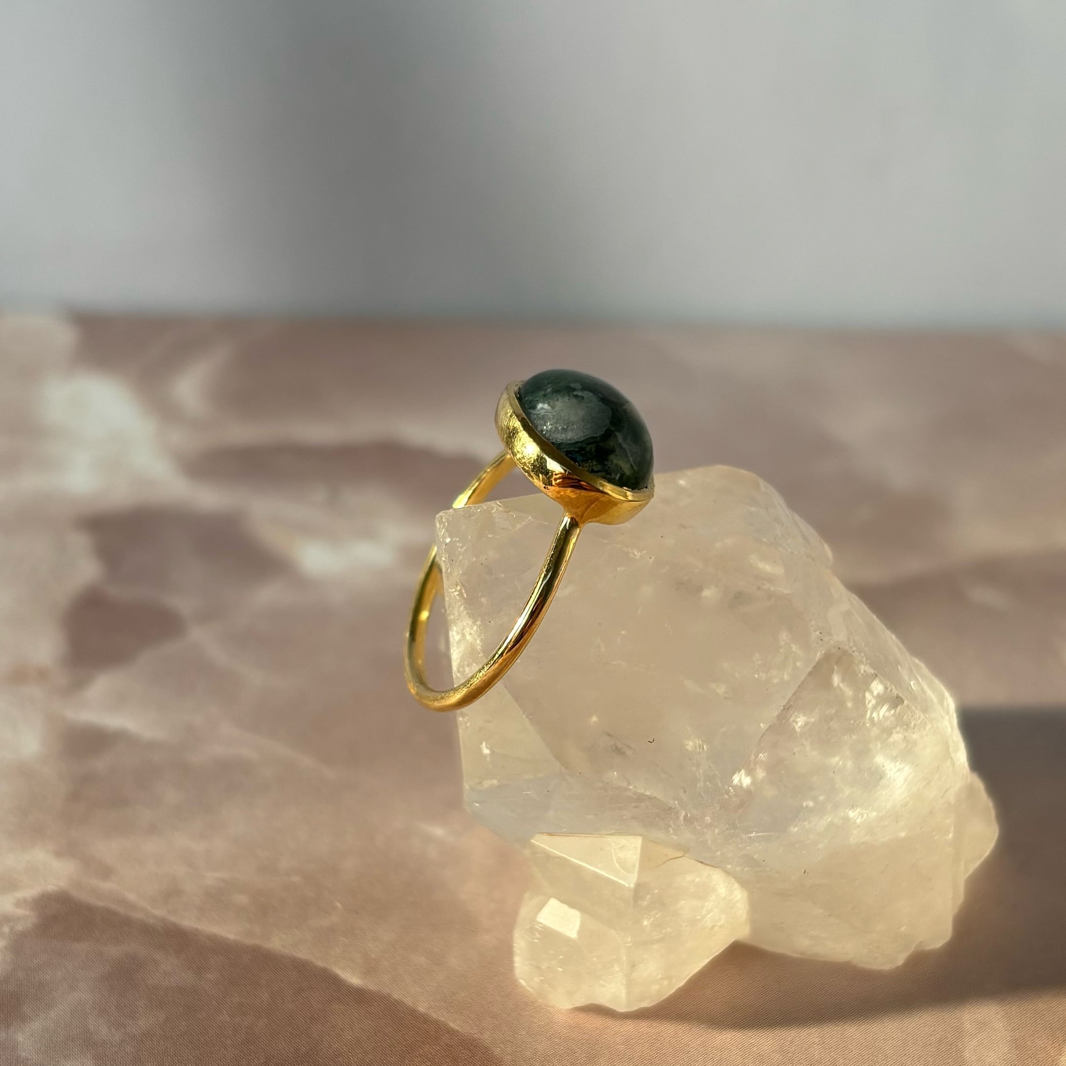 モスアゲート リング 9号