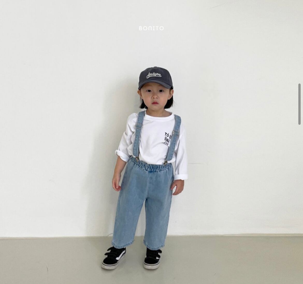 【即納】denim suspender&pants set / bonito