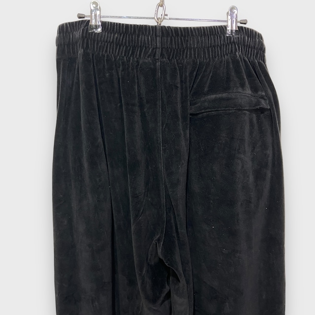 90s SOUTHPOLE サイドラインベロアイージーパンツ ブラック XL