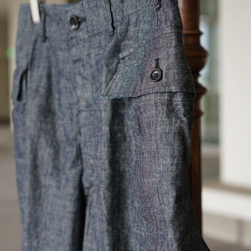 BONCOURA 43CargoPants Dungaree Cotton Linen indigo